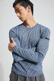 イーエスシースタジオ(ESC STUDIO)  Oblique pattern long sleeves (sky blue)