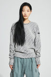 イーエスシースタジオ(ESC STUDIO)  Oblique pattern long sleeves (grey)