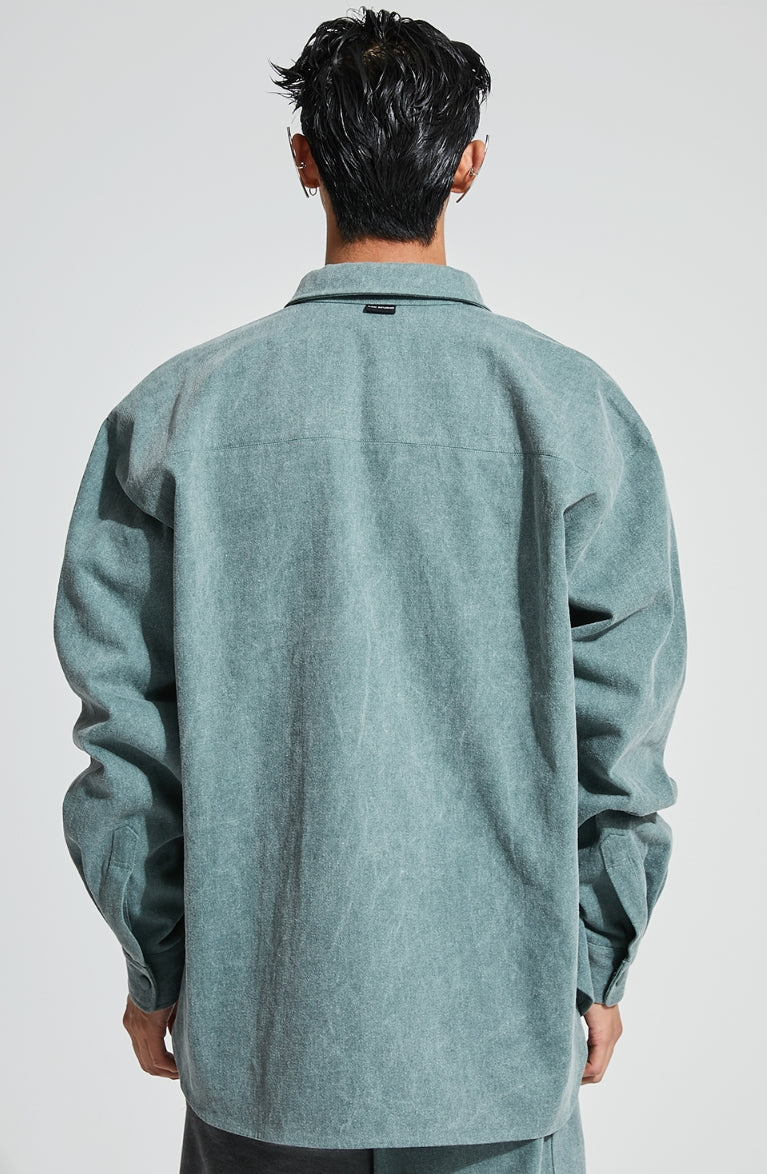 イーエスシースタジオ(ESC STUDIO)  Denim pocket shirt (mint)