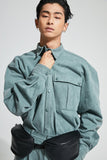 イーエスシースタジオ(ESC STUDIO)  Denim pocket shirt (mint)