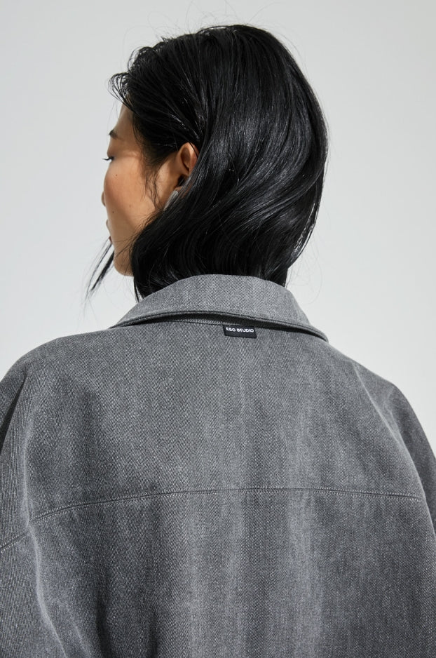 イーエスシースタジオ(ESC STUDIO)  Denim pocket shirt (grey)