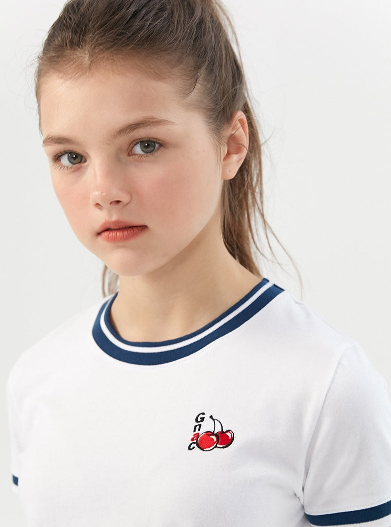 ロマンティッククラウン(ROMANTIC CROWN) [KIRSH X RMTCRW]GNAC CHERRY RINGER TEE_WHITE