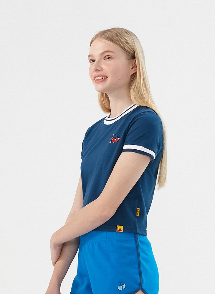 ロマンティッククラウン(ROMANTIC CROWN) [KIRSH X RMTCRW]GNAC CHERRY RINGER TEE_BLUE