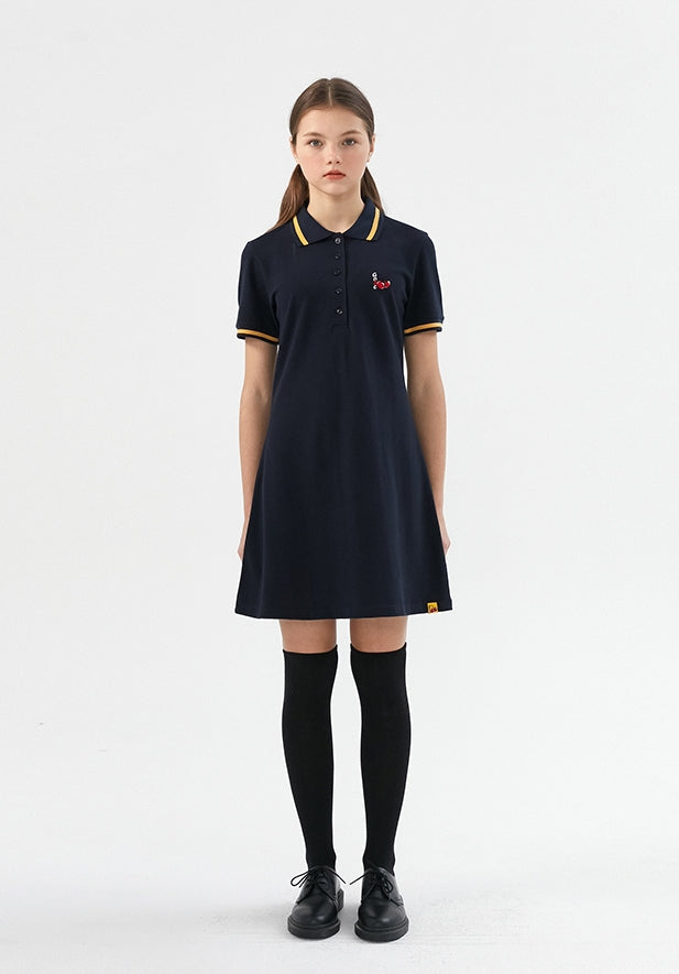 ロマンティッククラウン(ROMANTIC CROWN) [KIRSH X RMTCRW]GNAC COLLAR DRESS_NAVY