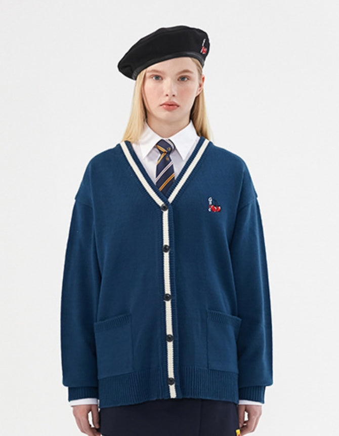 ロマンティッククラウン(ROMANTIC CROWN) [KIRSH X RMTCRW]GNAC KNIT CARDIGAN_BLUE