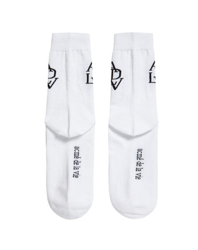 アクメドラビ(acme' de la vie) ADLV SIGNATURE SYMBOL SOCKS WHITE