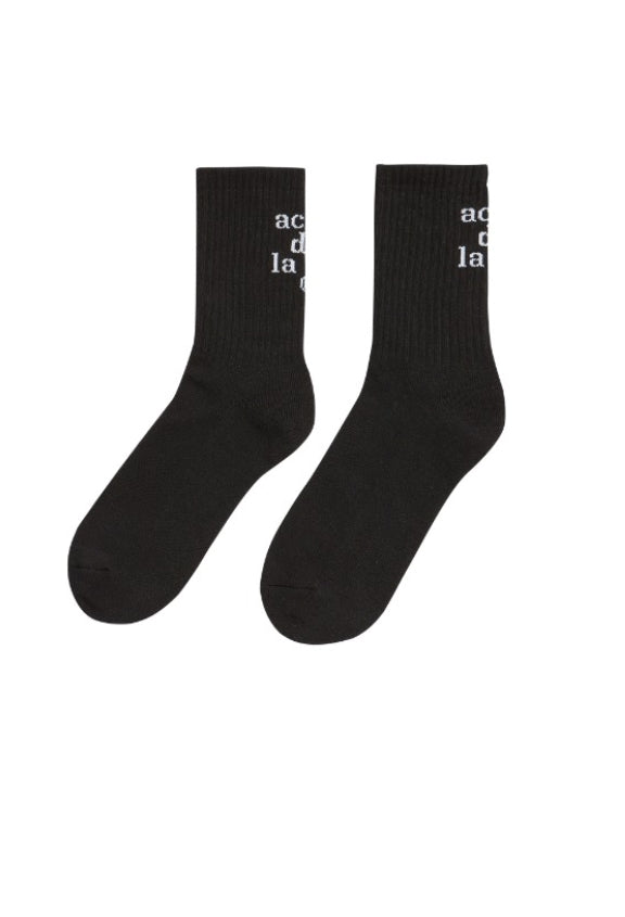 アクメドラビ(acme' de la vie) ADLV BACK POINT LOGO SOCKS BLACK