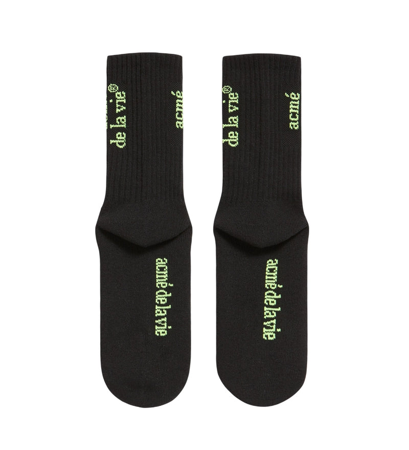 アクメドラビ(acme' de la vie) ADLV SIDE NEON LOGO SOCKS BLACK