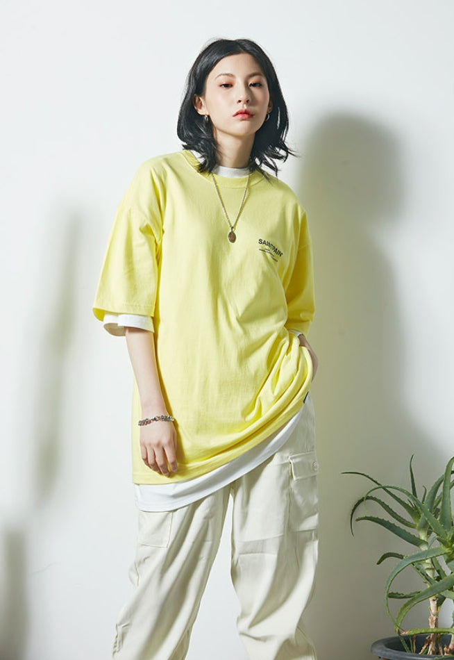 セイントペイン(SAINTPAIN) SP VARIATION LOGO TEE-LEMON