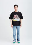 アクメドラビ(acme' de la vie) ADLV BABY FACE SHORT SLEEVE T-SHIRT BLACK DONUTS