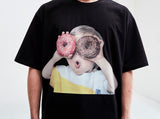 アクメドラビ(acme' de la vie) ADLV BABY FACE SHORT SLEEVE T-SHIRT BLACK DONUTS