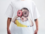 アクメドラビ(acme' de la vie) ADLV BABY FACE SHORT SLEEVE T-SHIRT WHITE DONUTS 1