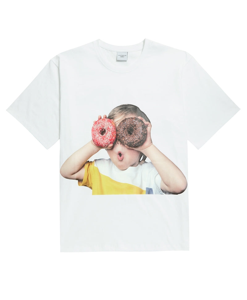 アクメドラビ(acme' de la vie) ADLV BABY FACE SHORT SLEEVE T-SHIRT WHITE DONUTS 1