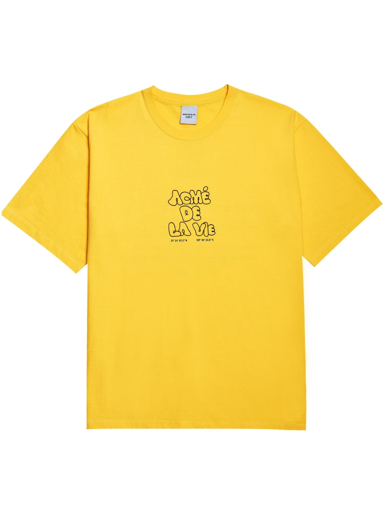 アクメドラビ(acme' de la vie) ADLV EMBOSSING LOGO SHORT SLEEVE T-SHIRT YELLOW