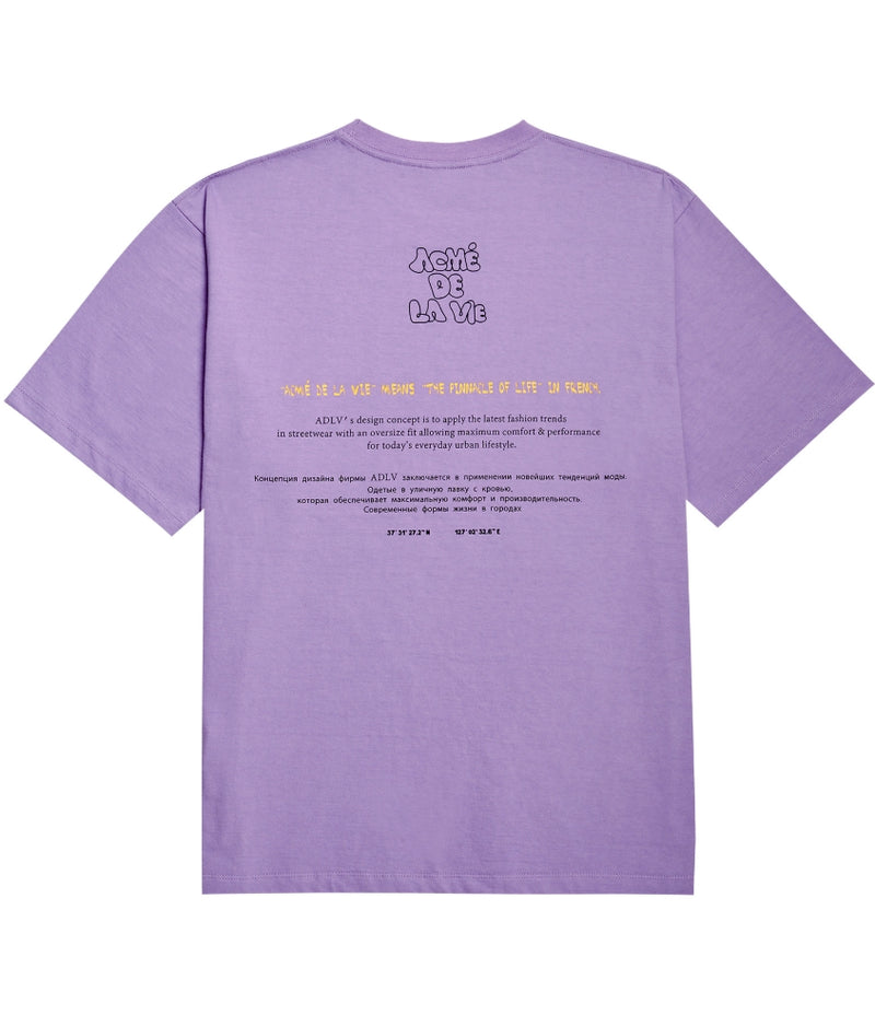 アクメドラビ(acme' de la vie) ADLV EMBOSSING LOGO SHORT SLEEVE T-SHIRT LAVENDER