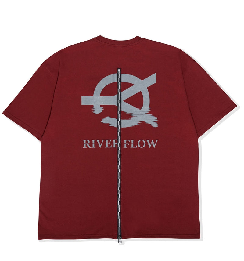 オーワイ(OY) RIVER FLOW LOGO ZIPPER T-BURGUNDY