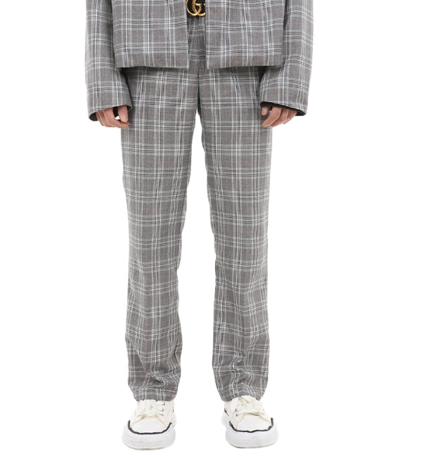 ランベルシオ(LANG VERSIO) 234 check semi-wide slacks