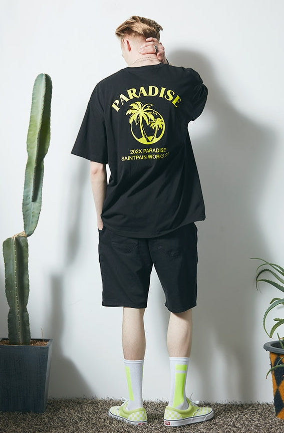 セイントペイン(SAINTPAIN) SP PALM TREE TEE-BLACK