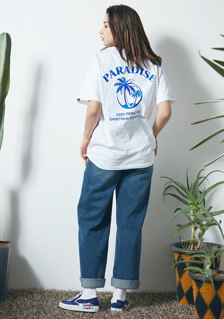 セイントペイン(SAINTPAIN) SP PALM TREE TEE-WHITE