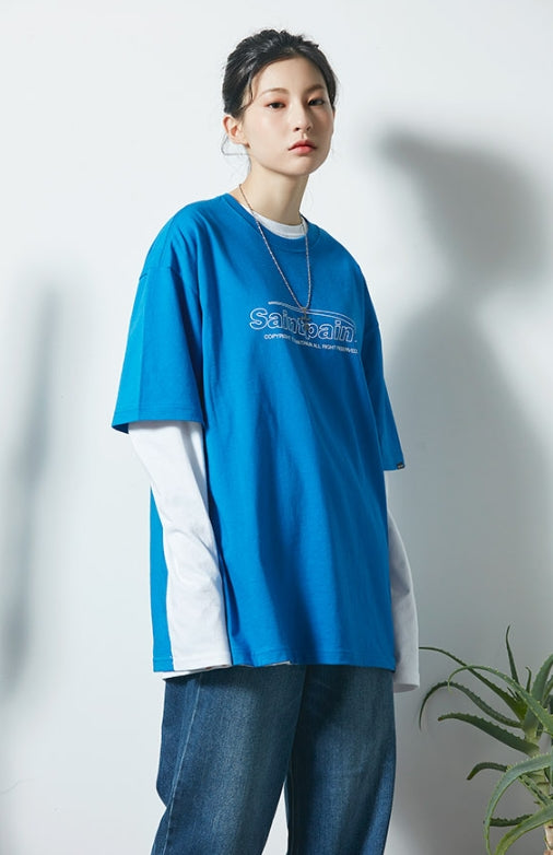 セイントペイン(SAINTPAIN)  SP SAINT LOGO TEE-BLUE