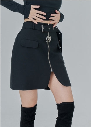 オージーオーディー(OZOD)SUIT SKIRT_black