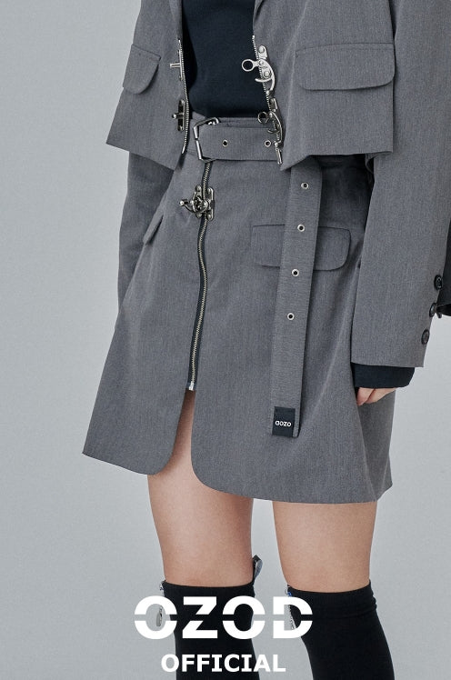 オージーオーディー(OZOD)SUIT SKIRT_gray