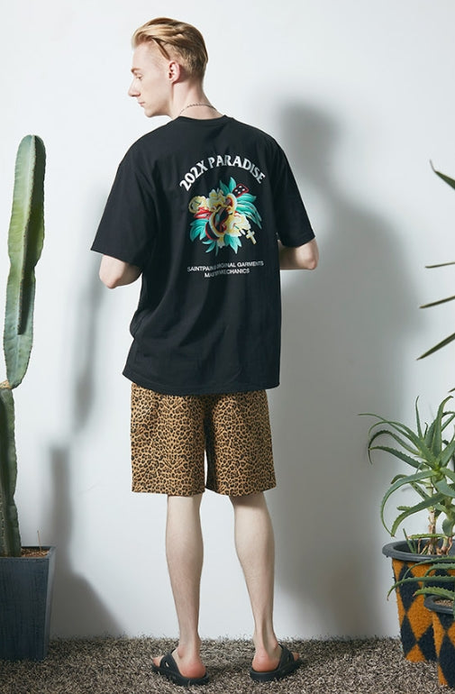 セイントペイン(SAINTPAIN) SP UKULELE FLOWER TEE-BLACK