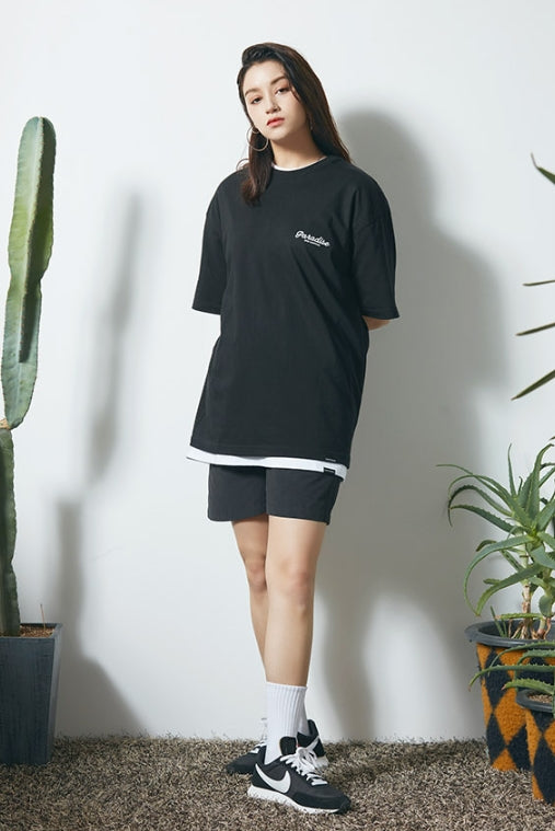 セイントペイン(SAINTPAIN) SP SEASIDE PALM TREE TEE-BLACK