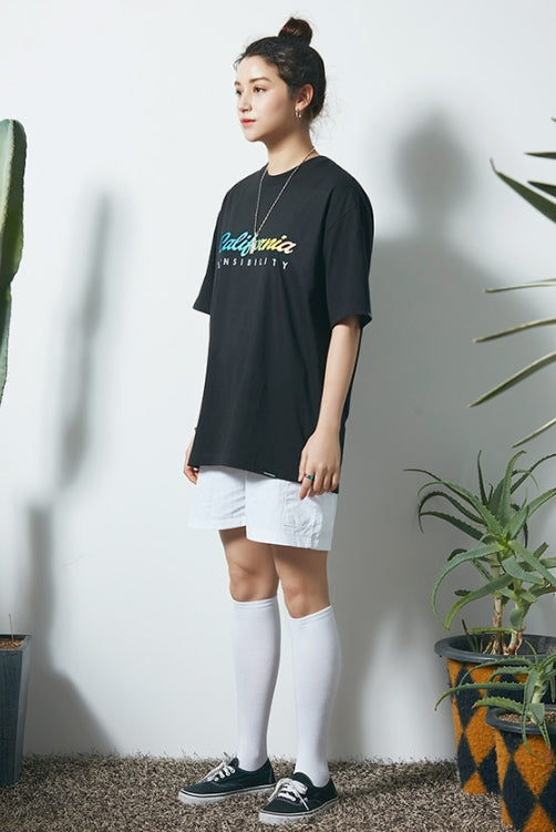 セイントペイン(SAINTPAIN)  SP CALIFORNIA RAINBOW TEE-BLACK