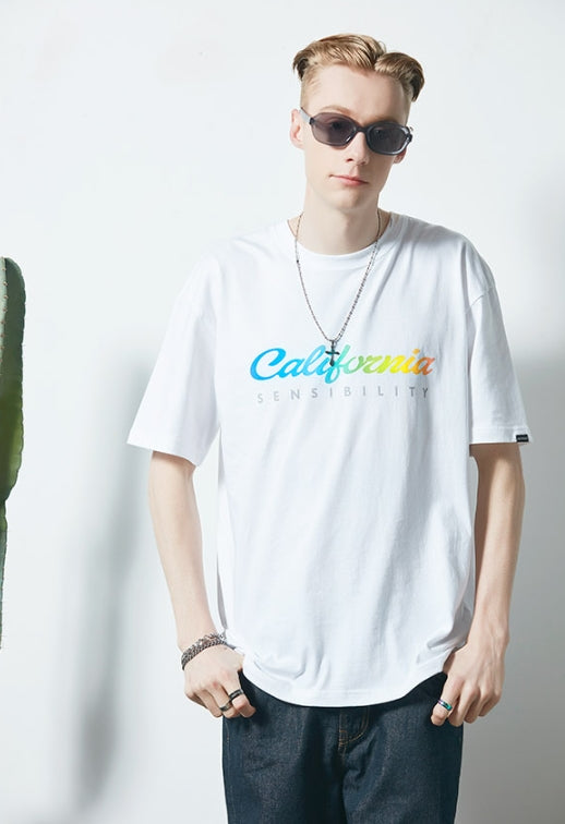セイントペイン(SAINTPAIN)  SP CALIFORNIA RAINBOW TEE-WHITE
