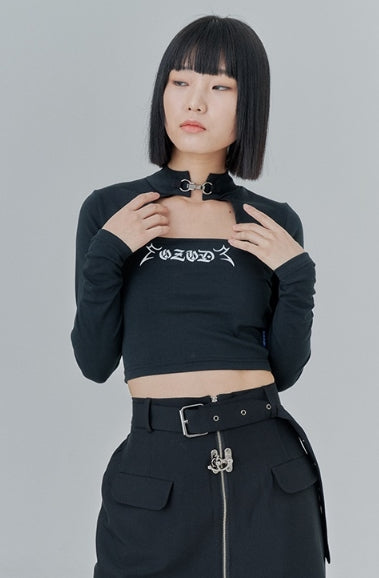 オージーオーディー(OZOD) SQUARE NECK TOP_black