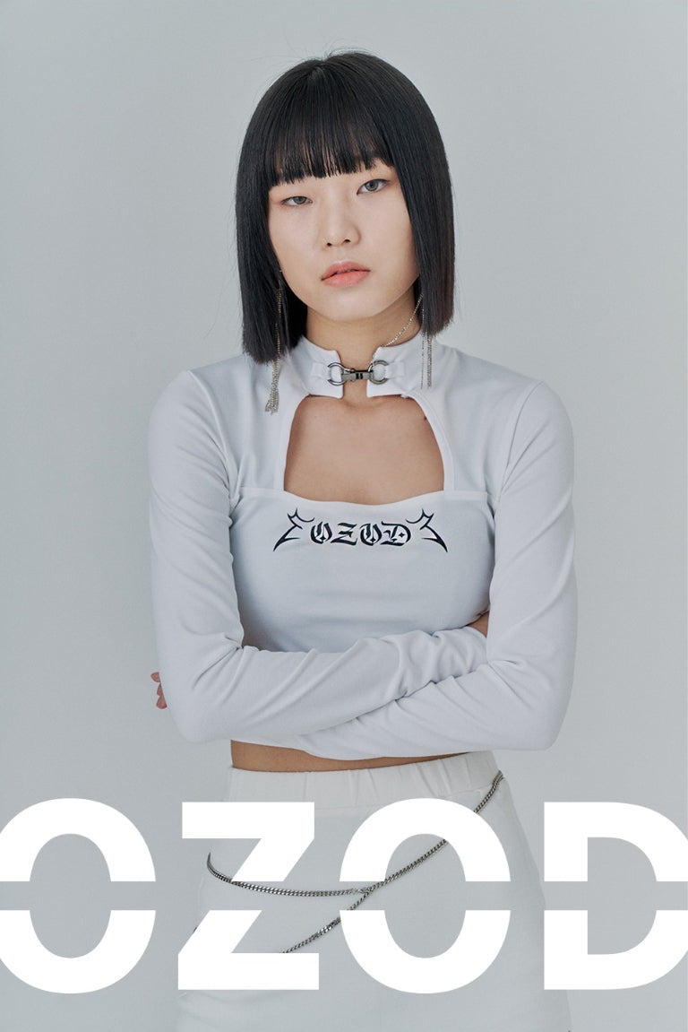 オージーオーディー(OZOD) SQUARE NECK TOP_white