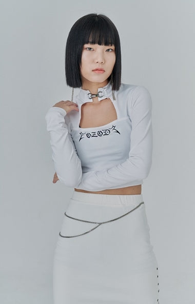 オージーオーディー(OZOD) SQUARE NECK TOP_white