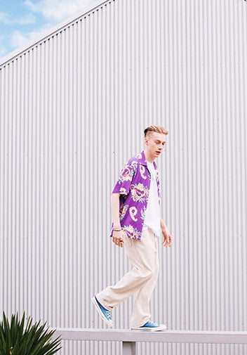 セイントペイン(SAINTPAIN) SP UKULELE FLOWER HAWAIIAN SHIRTS-PURPLE