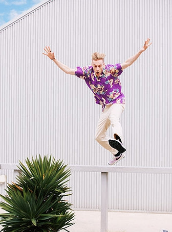 セイントペイン(SAINTPAIN) SP UKULELE FLOWER HAWAIIAN SHIRTS-PURPLE