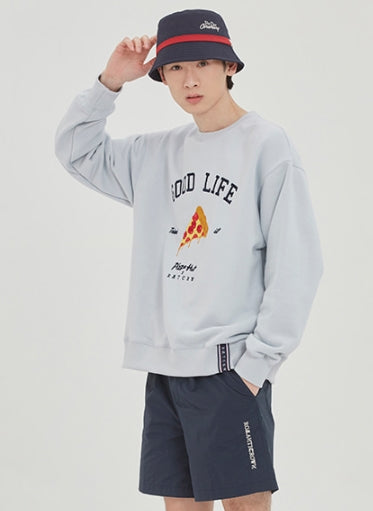 ロマンティッククラウン(ROMANTIC CROWN) [PIZZAHUT X RMTCRW]GOOD LIFE SWEAT SHIRT_SKY BLUE