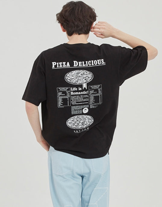 ロマンティッククラウン(ROMANTIC CROWN) [PIZZAHUT X RMTCRW]PIZZA POSTER TEE_BLACK