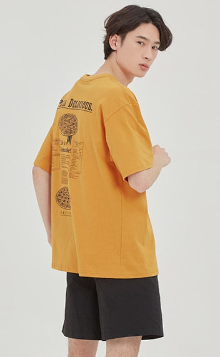 ロマンティッククラウン(ROMANTIC CROWN) [PIZZAHUT X RMTCRW]PIZZA POSTER TEE_YELLOW