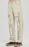 ロマンティッククラウン(ROMANTIC CROWN) SQUARE PATTERN COTTON PANTS_OATMEAL