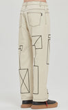 ロマンティッククラウン(ROMANTIC CROWN) SQUARE PATTERN COTTON PANTS_OATMEAL