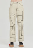 ロマンティッククラウン(ROMANTIC CROWN) SQUARE PATTERN COTTON PANTS_OATMEAL