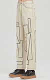 ロマンティッククラウン(ROMANTIC CROWN) SQUARE PATTERN COTTON PANTS_OATMEAL