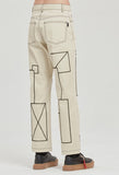 ロマンティッククラウン(ROMANTIC CROWN) SQUARE PATTERN COTTON PANTS_OATMEAL