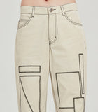 ロマンティッククラウン(ROMANTIC CROWN) SQUARE PATTERN COTTON PANTS_OATMEAL
