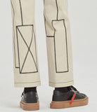 ロマンティッククラウン(ROMANTIC CROWN) SQUARE PATTERN COTTON PANTS_OATMEAL