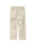 ロマンティッククラウン(ROMANTIC CROWN) SQUARE PATTERN COTTON PANTS_OATMEAL