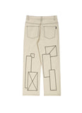 ロマンティッククラウン(ROMANTIC CROWN) SQUARE PATTERN COTTON PANTS_OATMEAL
