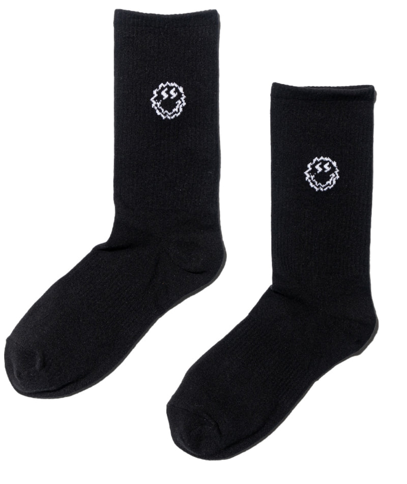 マスノウン(MASSNOUN) SMILE LOGO SOCKS MSZAS001-BK