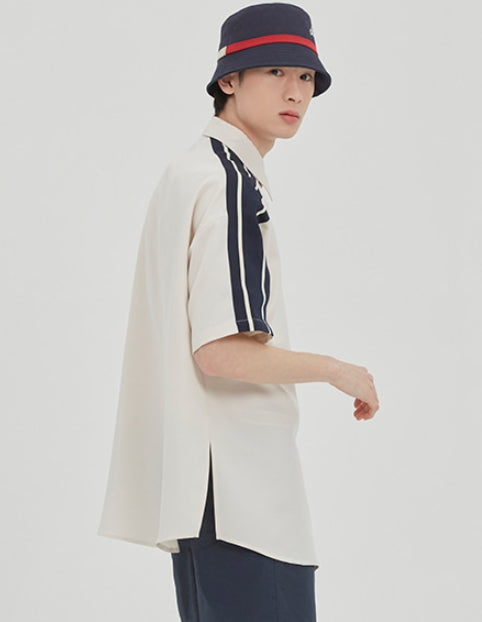 ロマンティッククラウン(ROMANTIC CROWN) SHOULDER LINE HALF SHIRT_OATMEAL