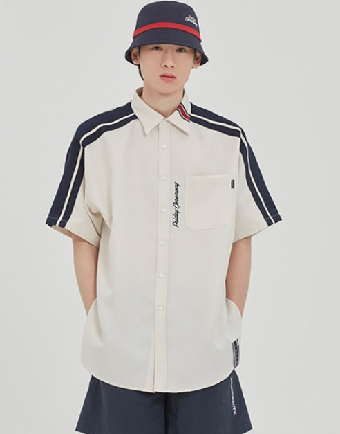 ロマンティッククラウン(ROMANTIC CROWN) SHOULDER LINE HALF SHIRT_OATMEAL